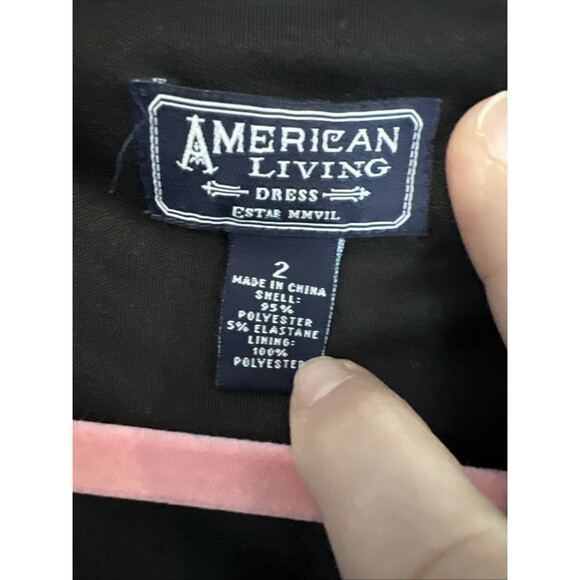 American Living Jersey Dress Sz 2 Stretch Ruched Empire Faux Wrap Cocktail Midi - Picture 8 of 10